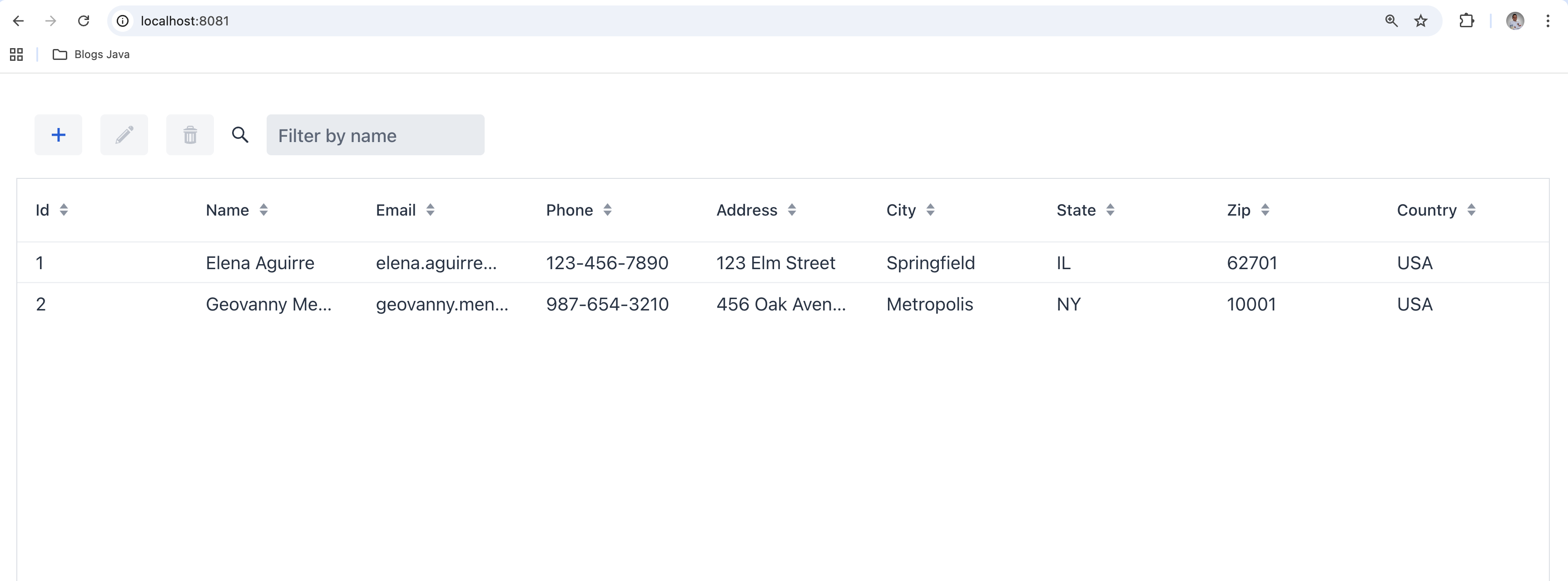 Figura #1: Vista principal de la aplicación