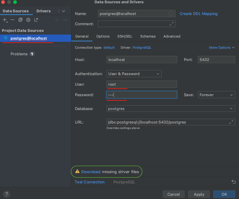 Figura #4: Ventana Database en IntelliJ IDEA